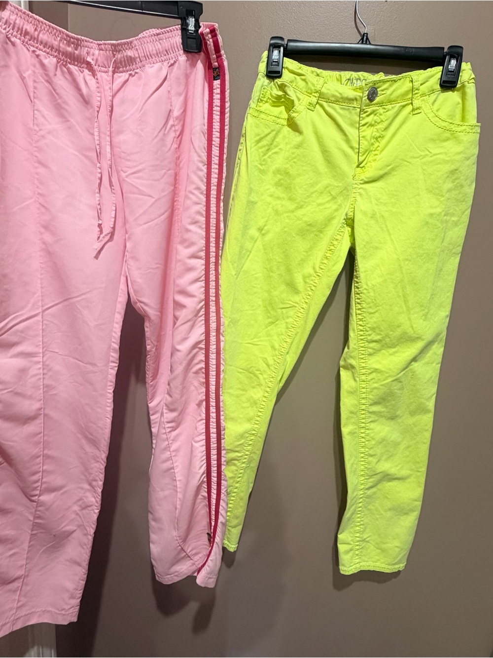 Cherokee Neon Yellow Pants & Light Pink Joggers